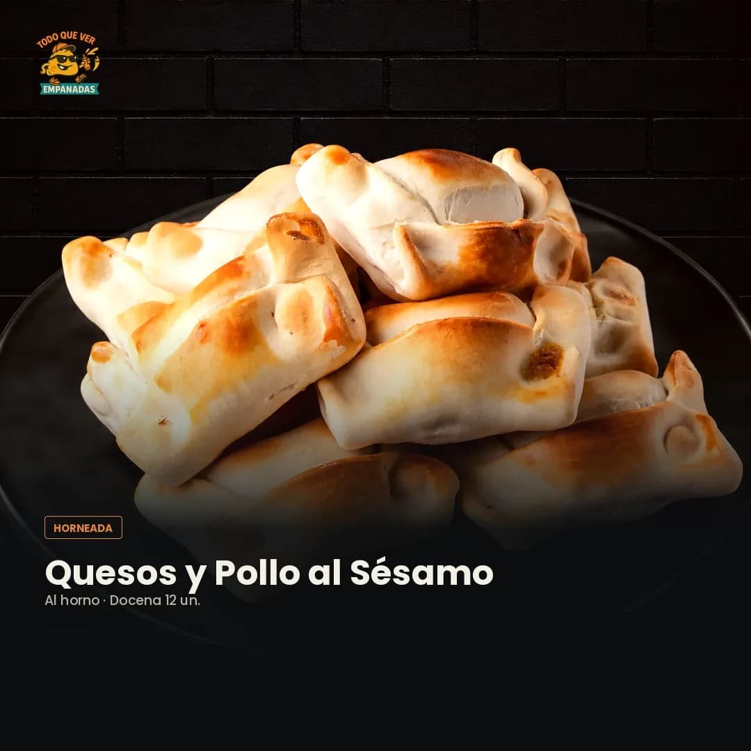 Empanada Quesos y Pollo al Sésamo — Al Horno (Docena 12 un.)