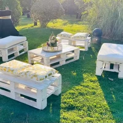 Pack 2 juegos de Lounge pallets con colchonetas