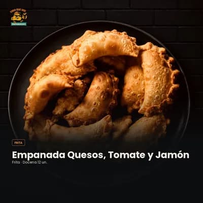 Empanada Quesos, Tomate Confitado y Jamón Ahumado — Frita (Docena 12 un.)