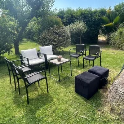 Lounge Metal blanco y negro