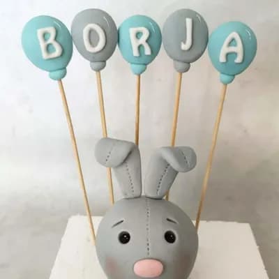 Globitos de fondant con el nombre del bebé (precio por letra)