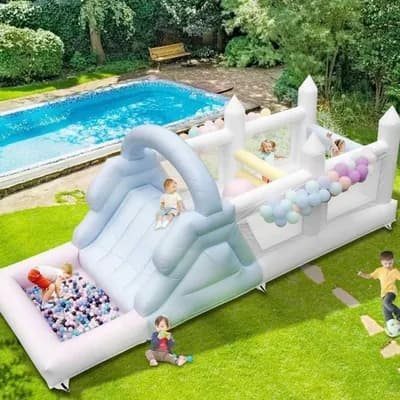 Inflable de Carrera de Obstáculos y Piscina