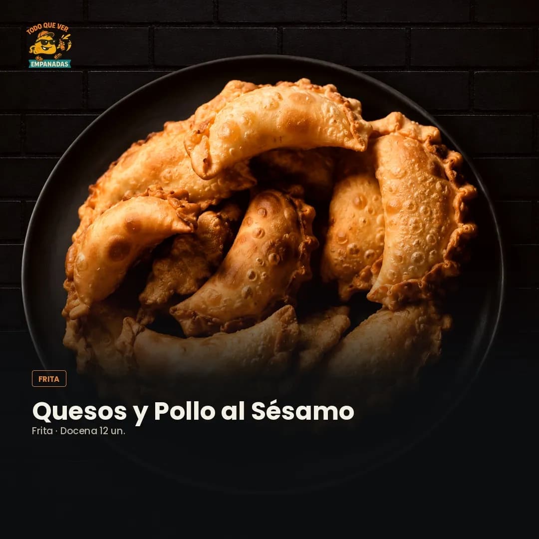 Empanada Quesos y Pollo al Sésamo — Frita (Docena 12 un.)