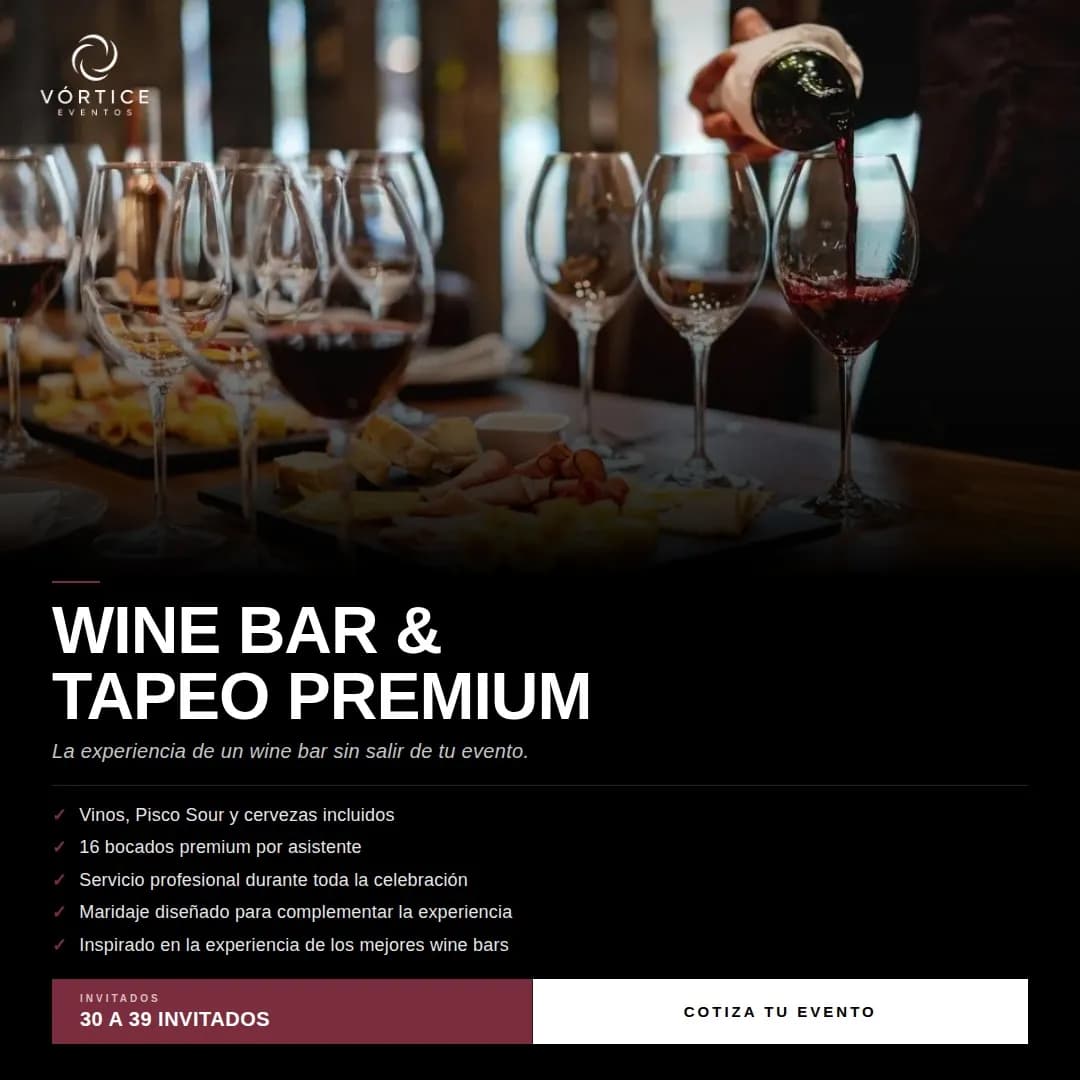 Wine Bar & Tapeo Premium · 30 a 39 asistentes