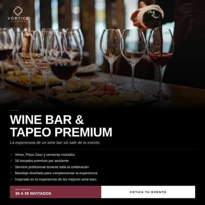 Wine Bar & Tapeo Premium · 30 a 39 asistentes