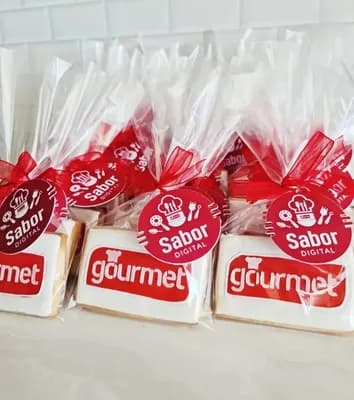 Galletas glaseadas con logo en stencil y detalles (20 unidades)