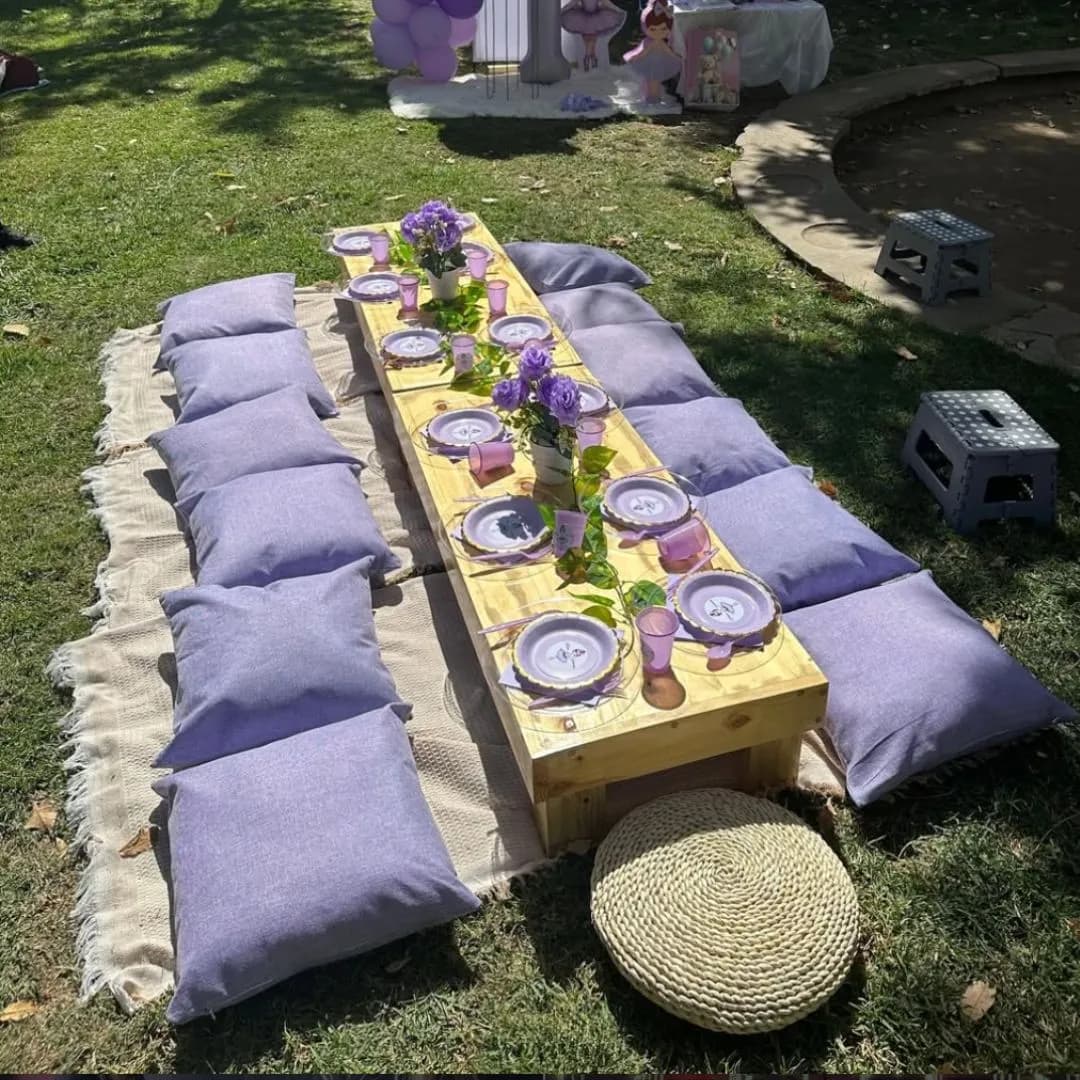 Arriendo de mesitas + mantas picnic infantil