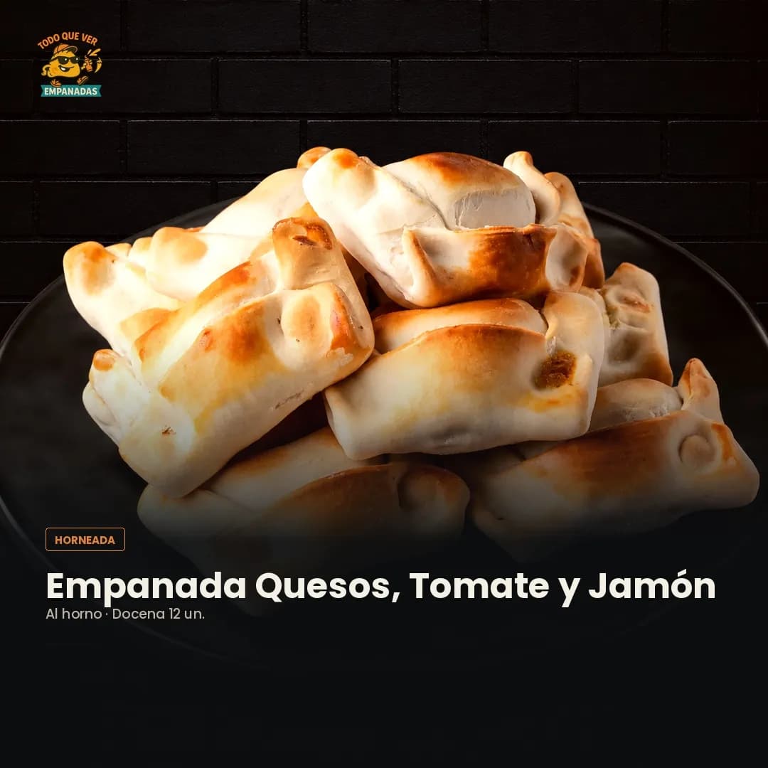 Empanada Quesos, Tomate Confitado y Jamón Ahumado — Al Horno (Docena 12 un.)