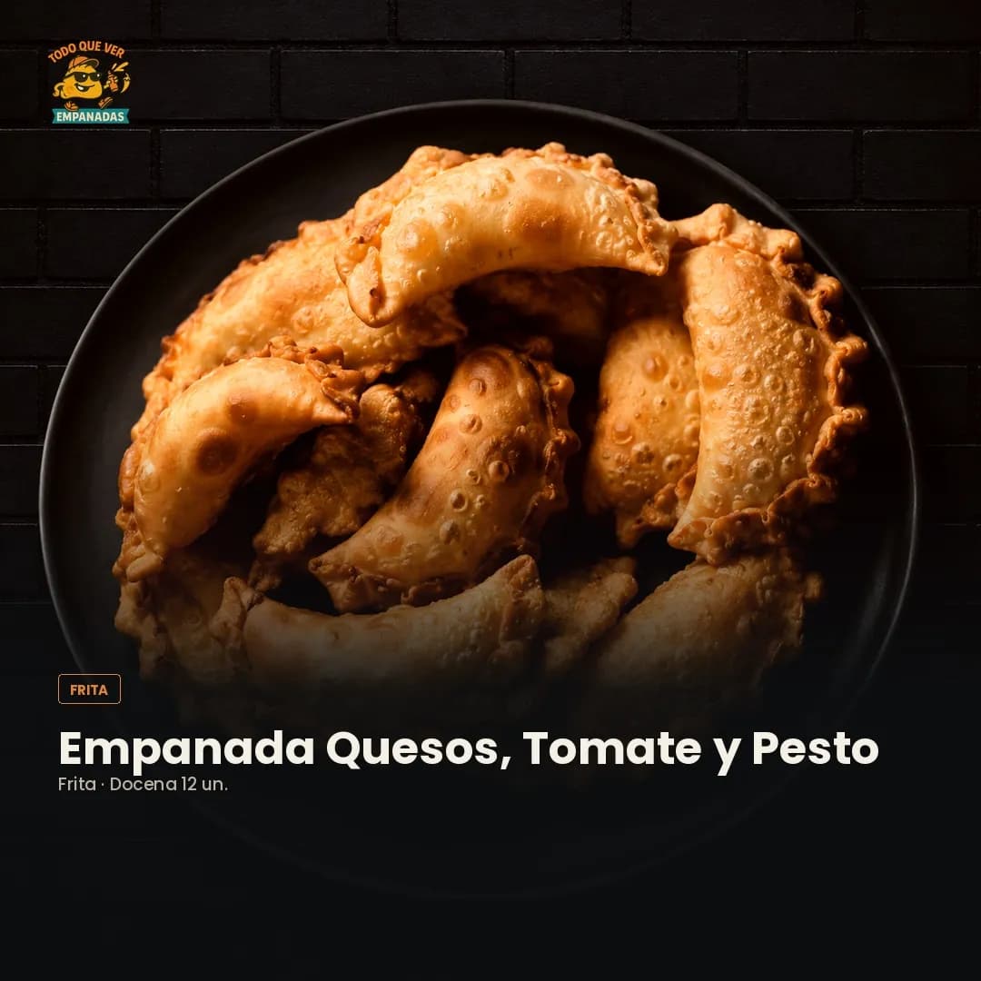 Empanada Quesos, Tomate Confitado y Pesto — Frita (Docena 12 un.)