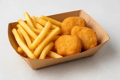 Papas fritas + nuggets (3)