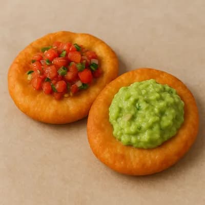 Sopaipillas con pebre o guacamole