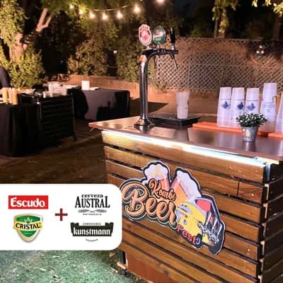 Estación de Schop 2 Barriles/Dispensadores. Sabor: Cristal o Escudo + Kunstmann o Austral