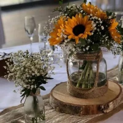 Decoración centro de mesa campestre