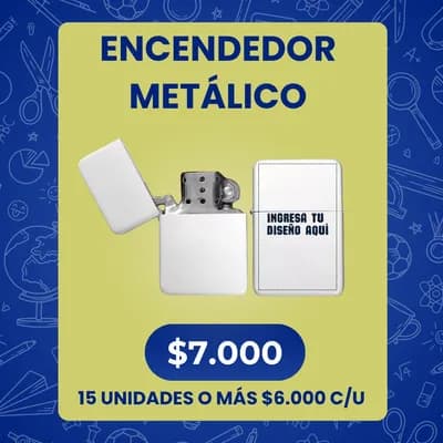 Encendedores metálicos 15 o más unidades