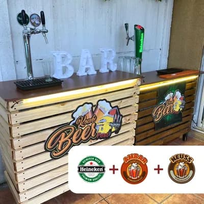 Estación de Schop 3 Barriles + Servicio de Barra Sabores: Heineken + Ámbar + Calafate