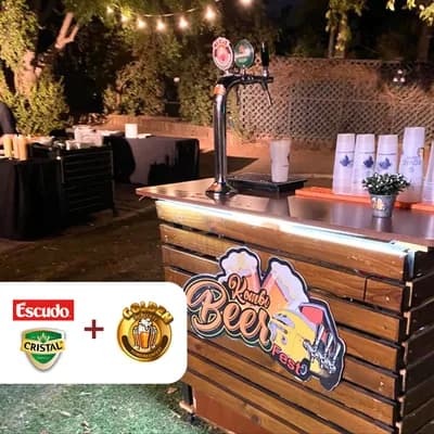 Estación de Schop 2 Barriles/Dispensadores. Sabor: Cristal o Escudo + Cerveza Artesanal (Golden, Ámbar o Calafate)